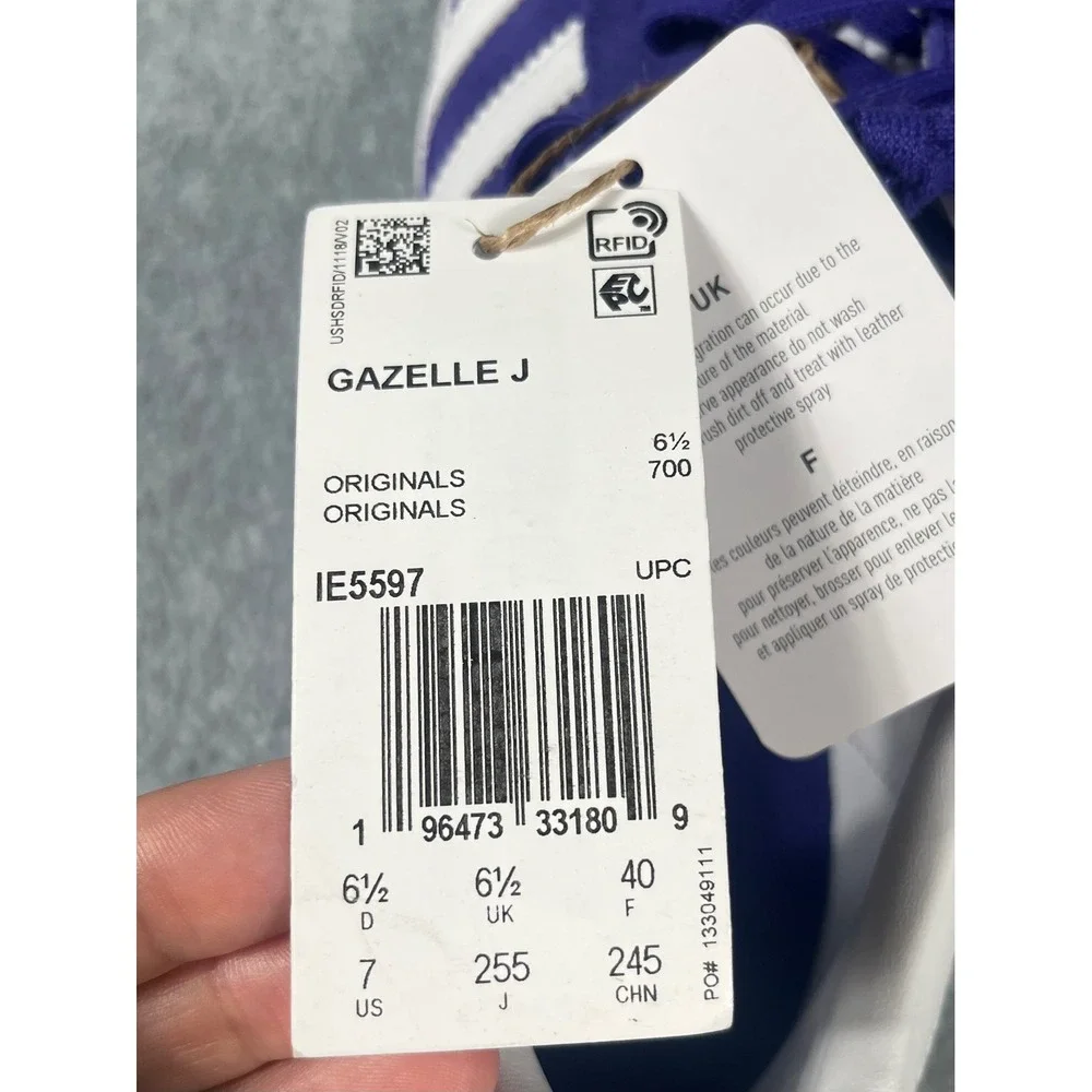 NWT! Adidas Gazelle J Energy Ink Purple Sneakers IE5597 Mens 7 Womens 8